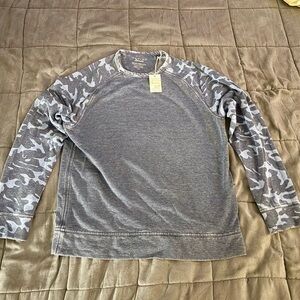 Lucky Brand Gray/Blue Camo Long Sleeve Sweatshirt
